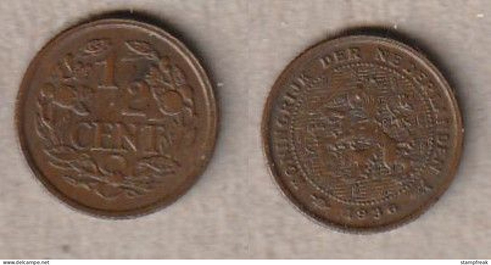 01959) Niederlande, 1/2 Cent 1936 - 0.5 Centavos