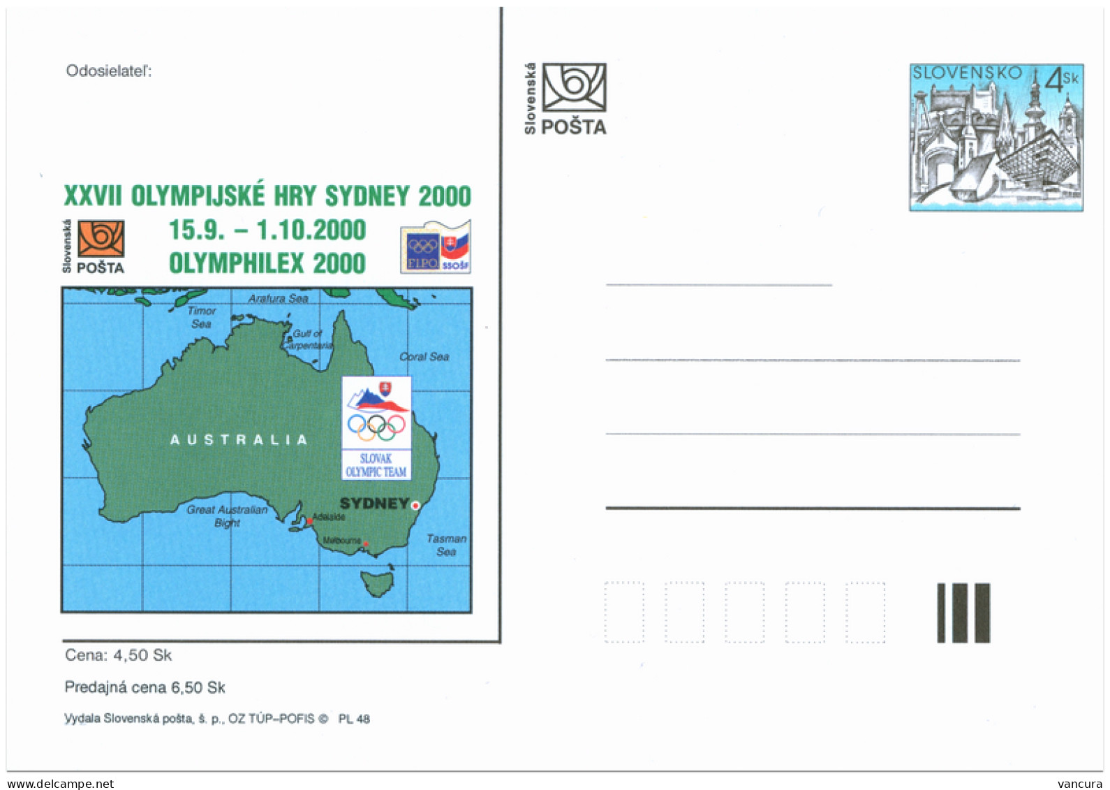 CDV 49 Slovakia XXVII Olympic Games Sydney 2000 - Sommer 2000: Sydney