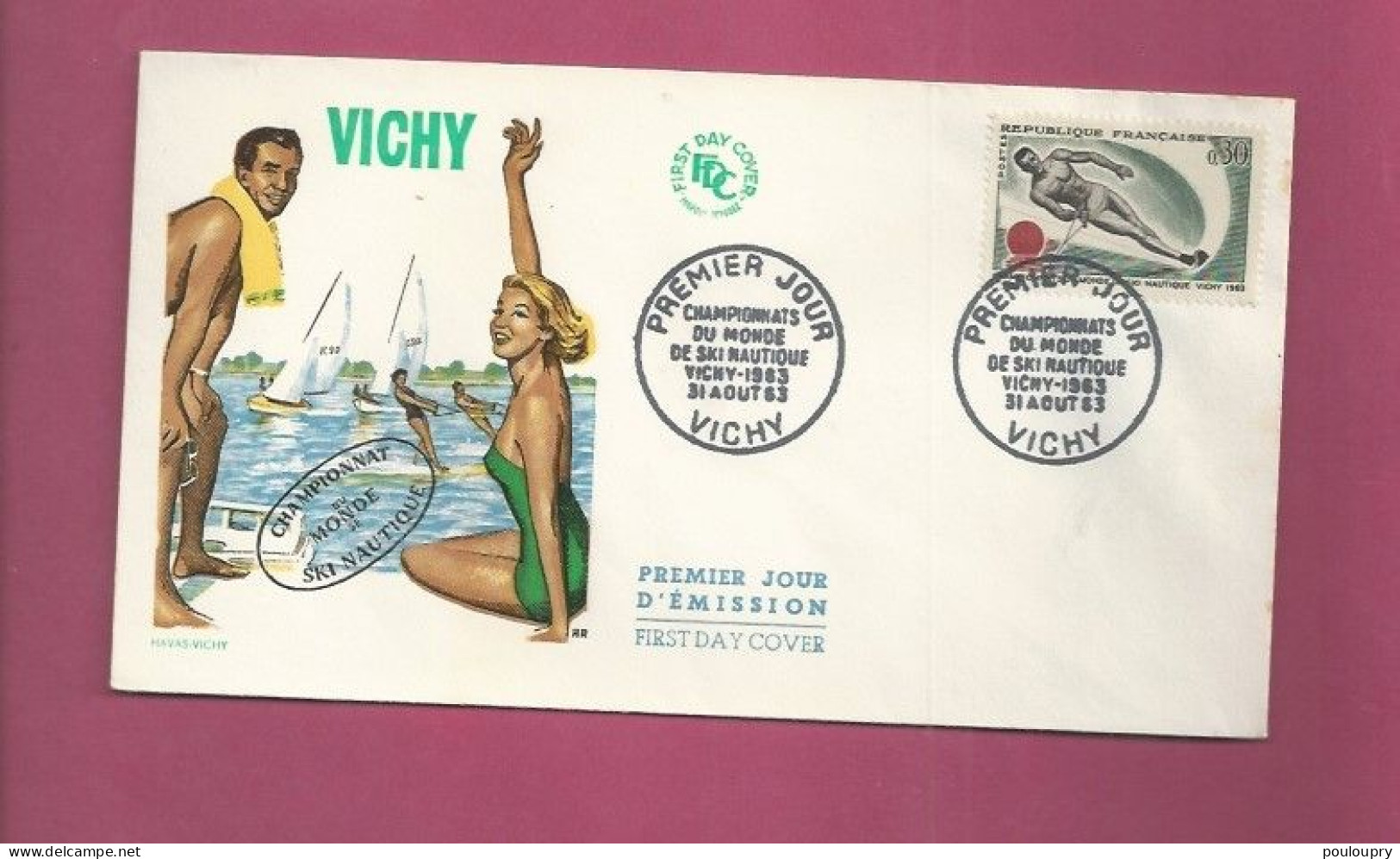 France - FDC YT N° 1395 - Championnat Du Monde - Sci Nautico