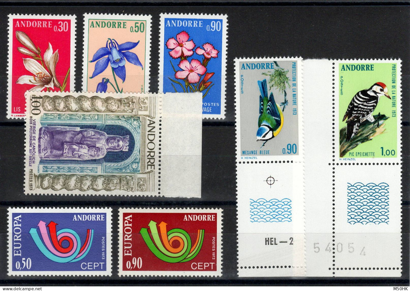 Andorre - Année Complète 1973 N** MNH Luxe - YV 226 à 233 , 8 Timbres , Cote 51,50 Euros - Années Complètes