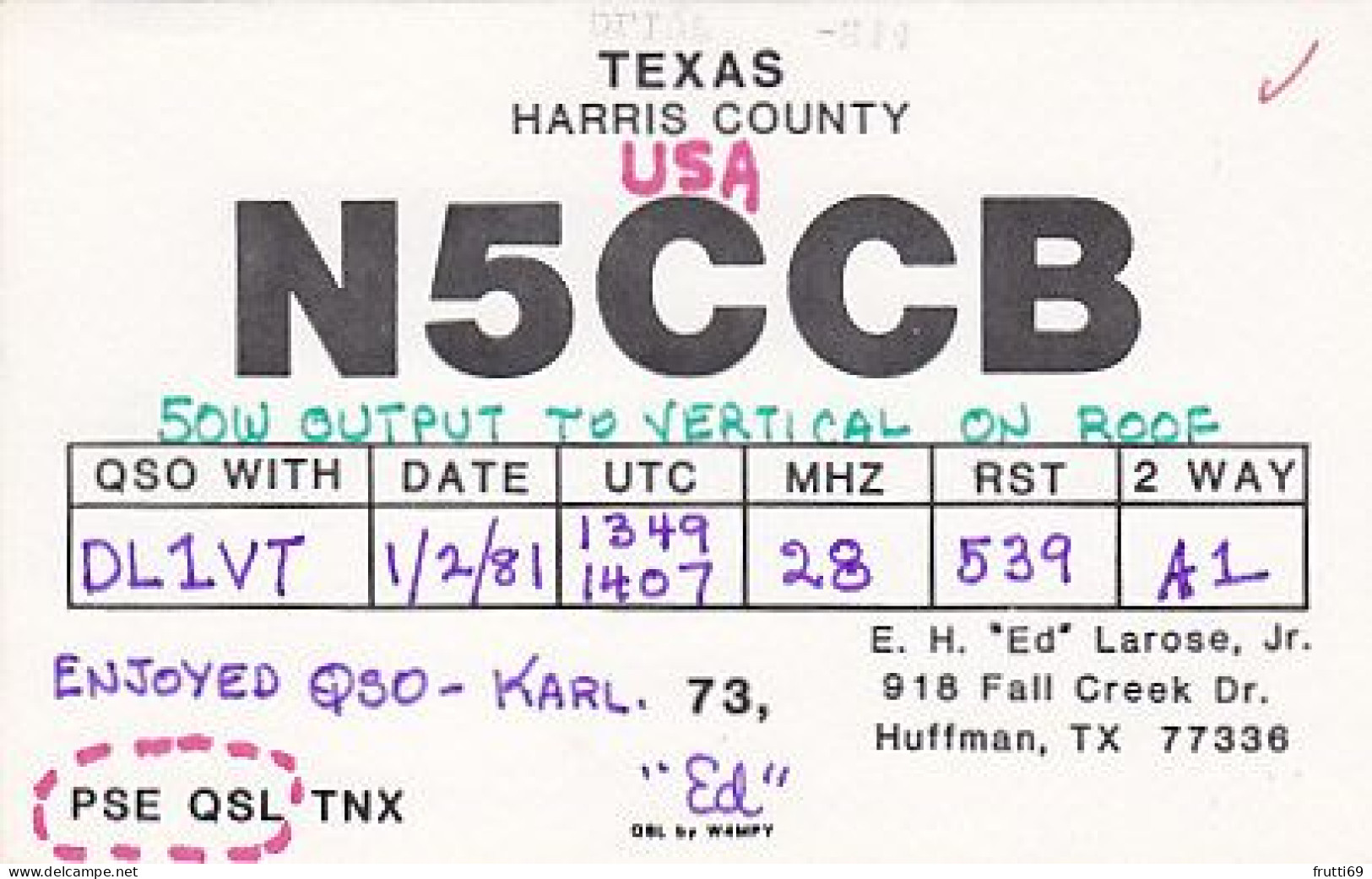 AK 183615 USA - Texas - Huffman - Radio Amateur