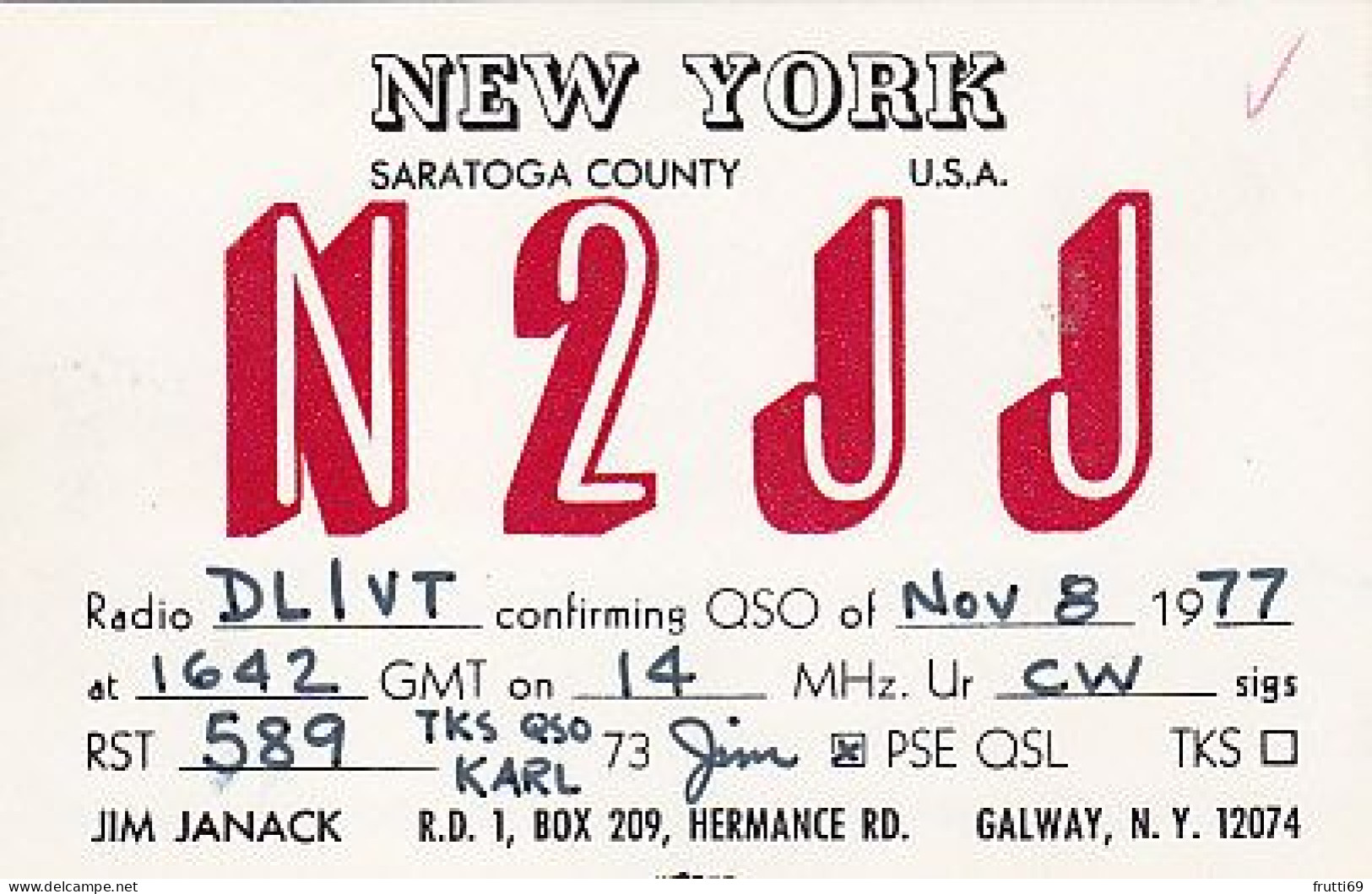 AK 183616 USA - New York - Galway - Radio Amateur