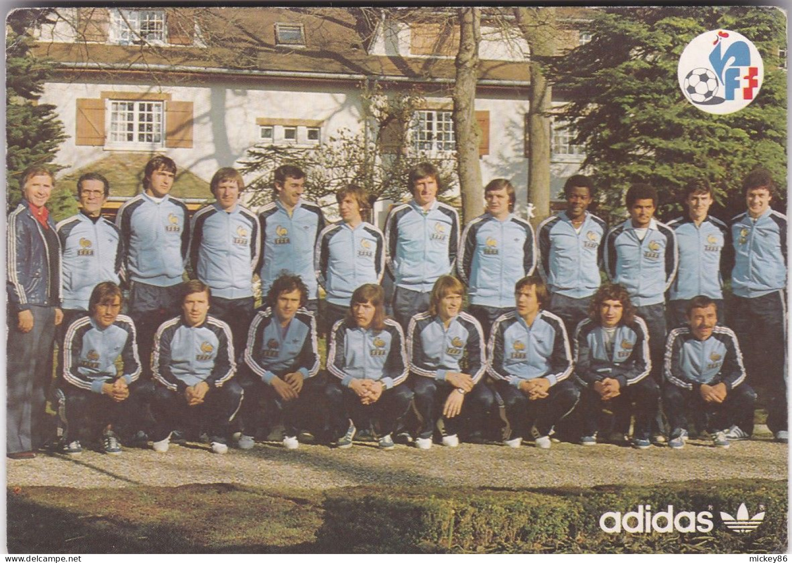 Football-- Equipe De France  25 Février 1979--match  France-Luxembourg ( Coupe D'Europe Des Nations) -- Carte Pub ADIDAS - Voetbal