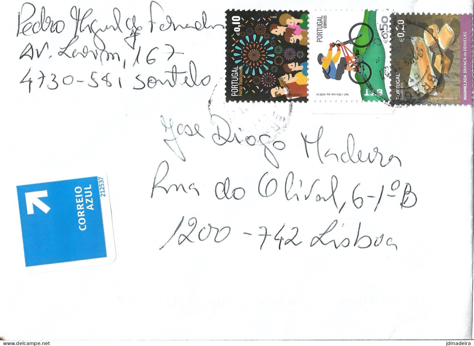 Portugal Cover Bicycle Stamp - Brieven En Documenten