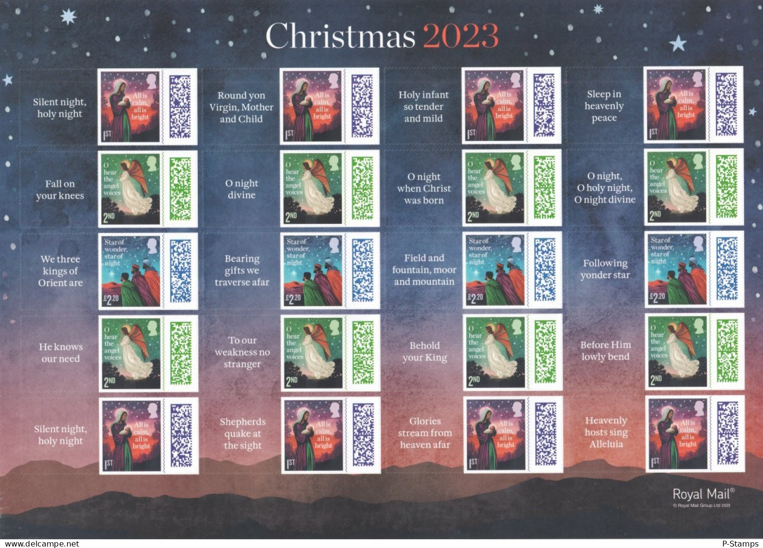 GB 2023 Christmas Smilers/Collector Sheet Cat Ref: GS-160/LS-158 - Francobolli Personalizzati
