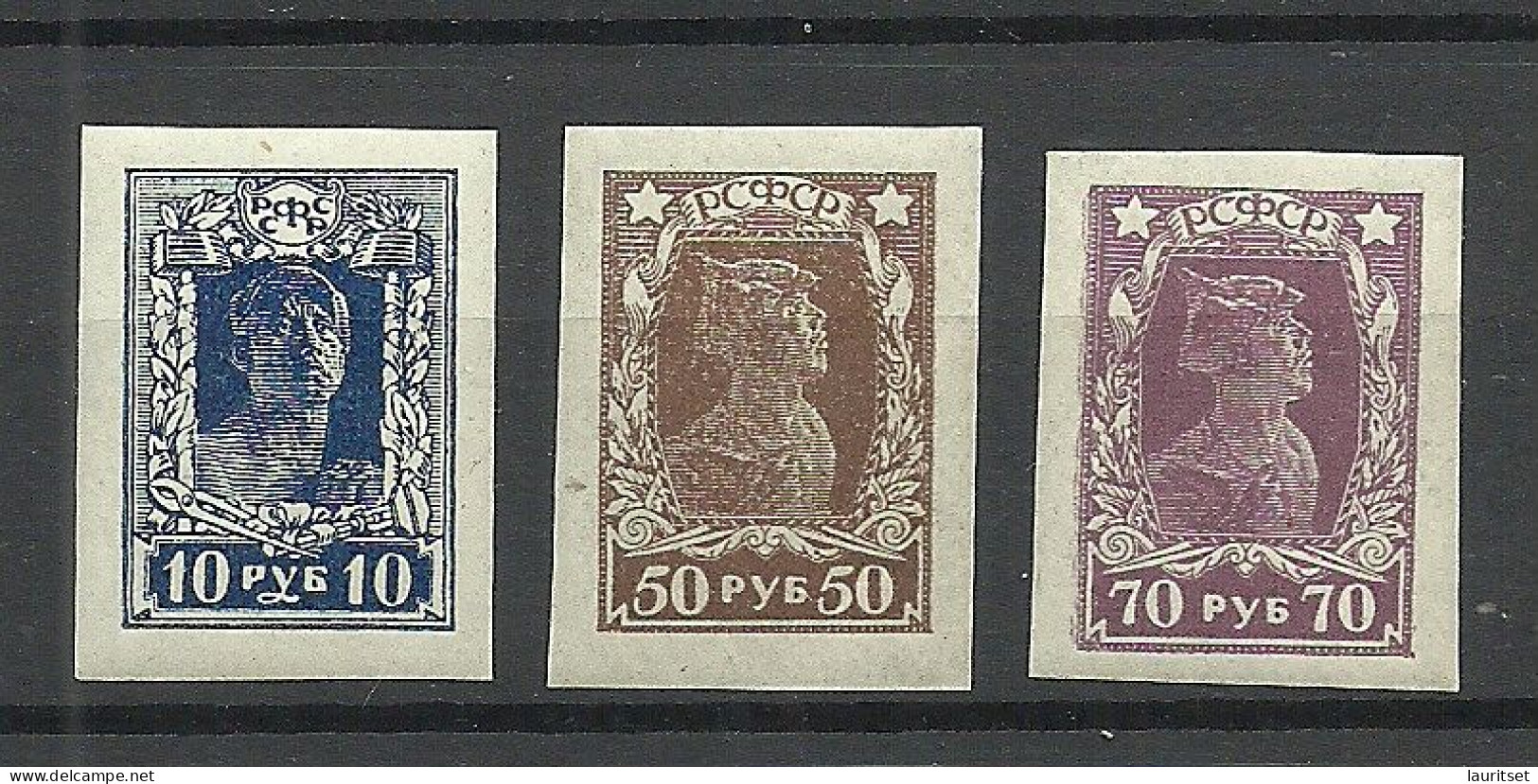 RUSSLAND RUSSIA 1923 Michel 208 - 210 B MNH - Unused Stamps