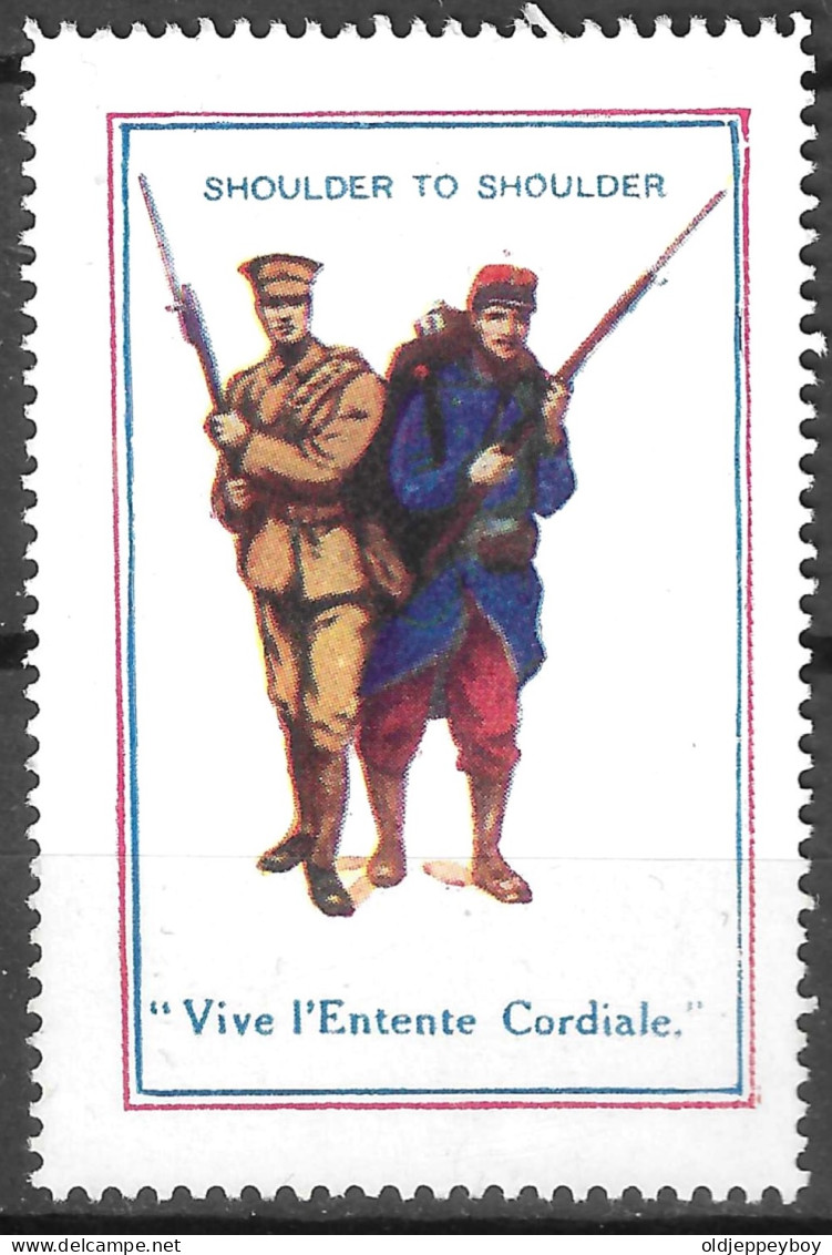 1914- 1918 EPOQUE DELANDRE VIGNETTE WW1 GREAT BRITAIN GB ERINNOFILO FRANCE "VIVE I` ENTENTE CORDIALE" - Vignettes Militaires