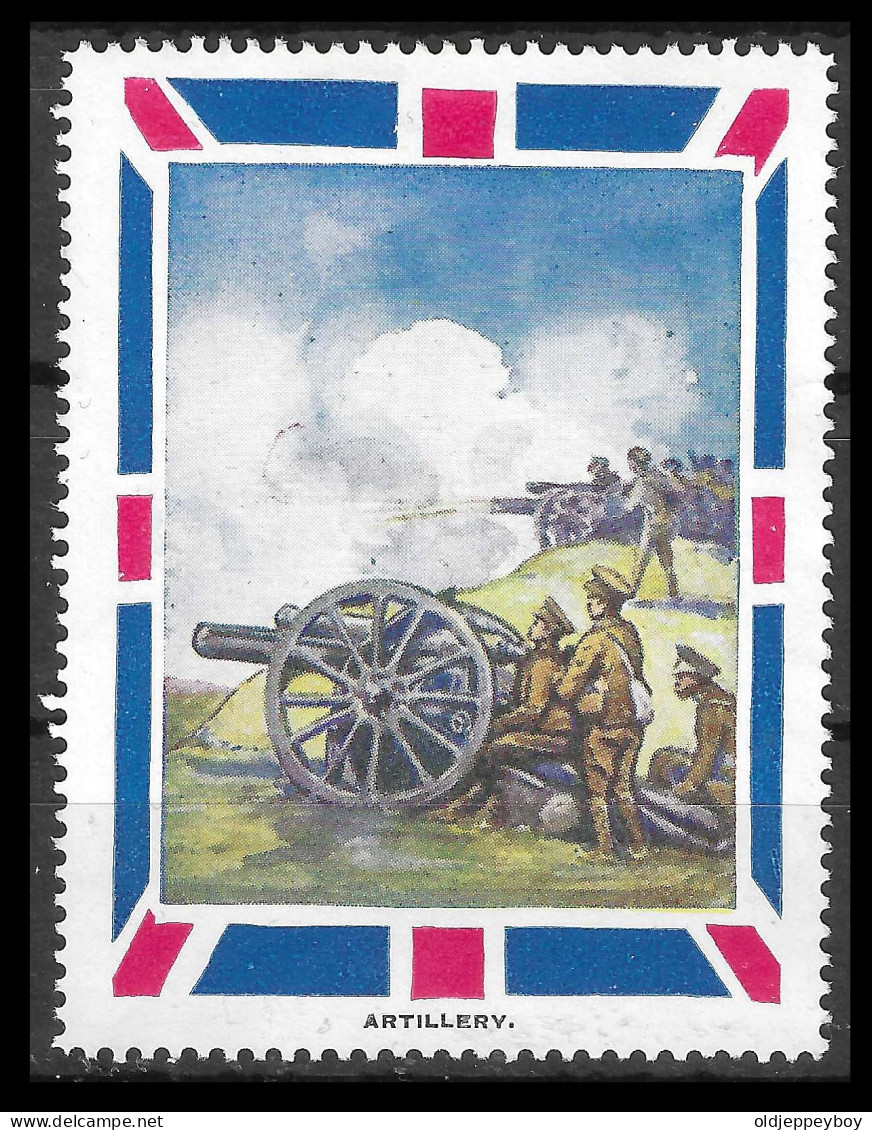 1914- 1918 EPOQUE DELANDRE VIGNETTE CINDERELLA POSTER STAMP WW1 GREAT BRITAIN GB ERINNOFILO ARTILLERY - Vignettes Militaires