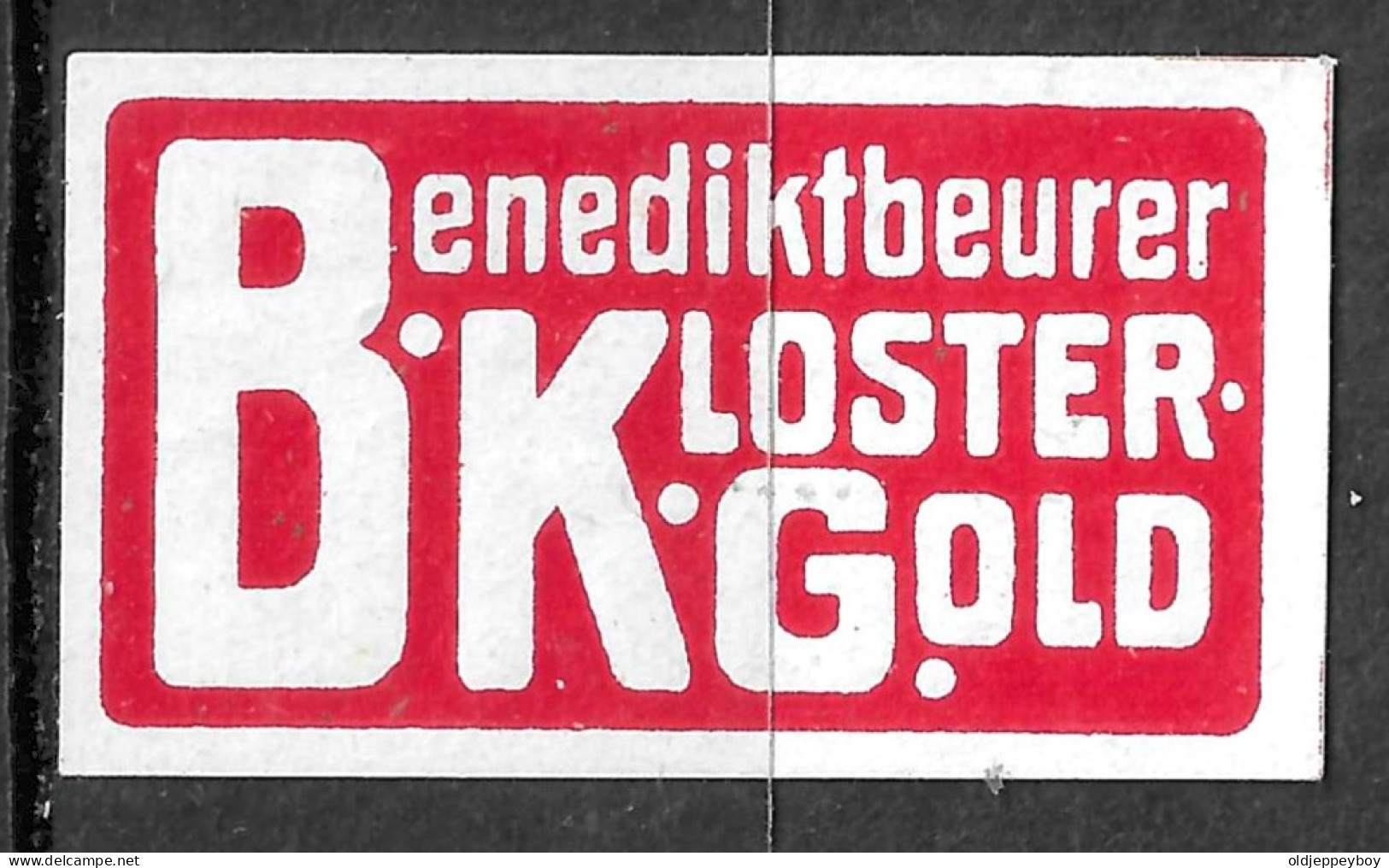 GERMANY Cinderella Vignette Publicitaire Reklamemarke Benediktbeurer Kloster Gold - Erinnofilia