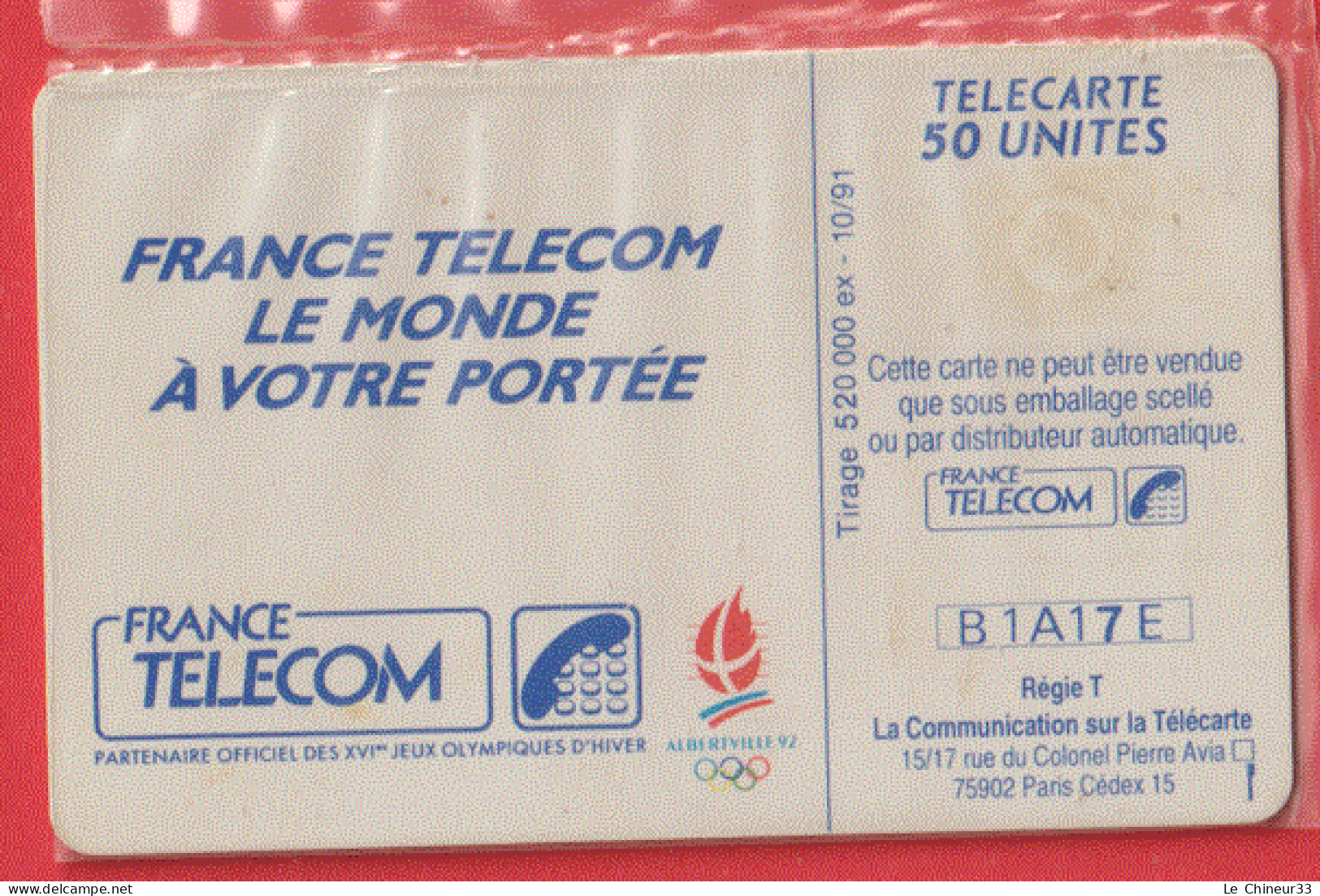 F 195 A--686-- FRANCE TELECOM LE MONDE A VOTRE PORTEE--50 U--gem--Varieté 1 N° Gras B1A17 E - 1991