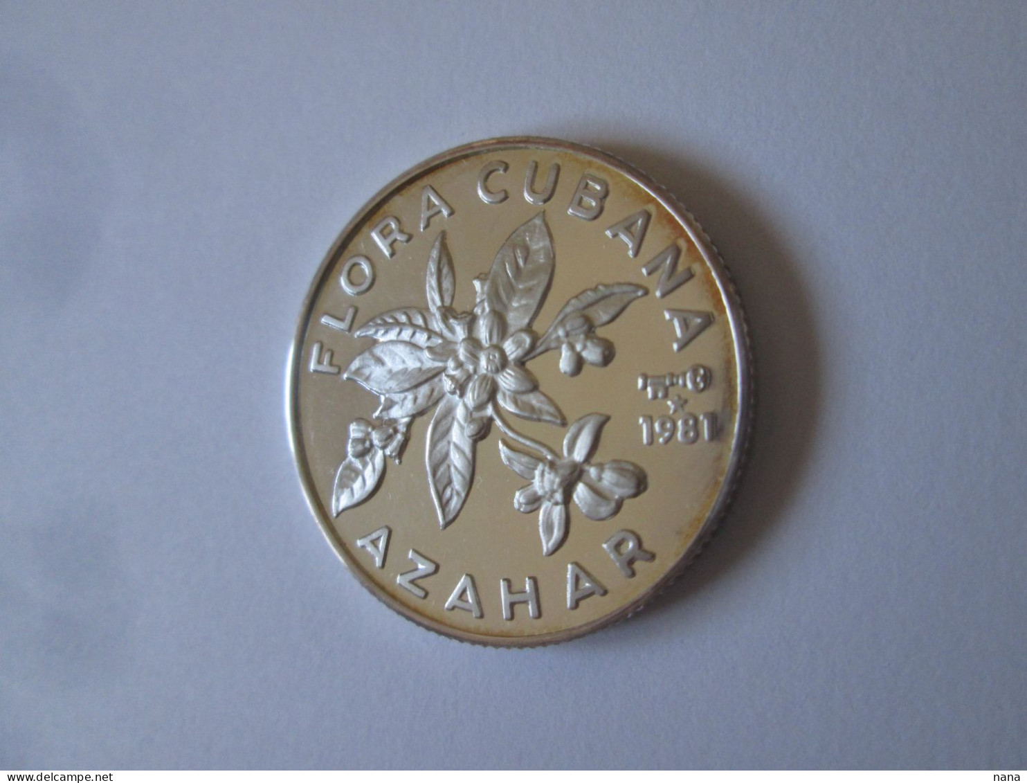 Rare! Cuba 5 Pesos 1981 Silver/Argent.999 Proof/UNC Flora Cubana-Azahar Coin Issue Limited Edition=3000 Pieces - Kuba