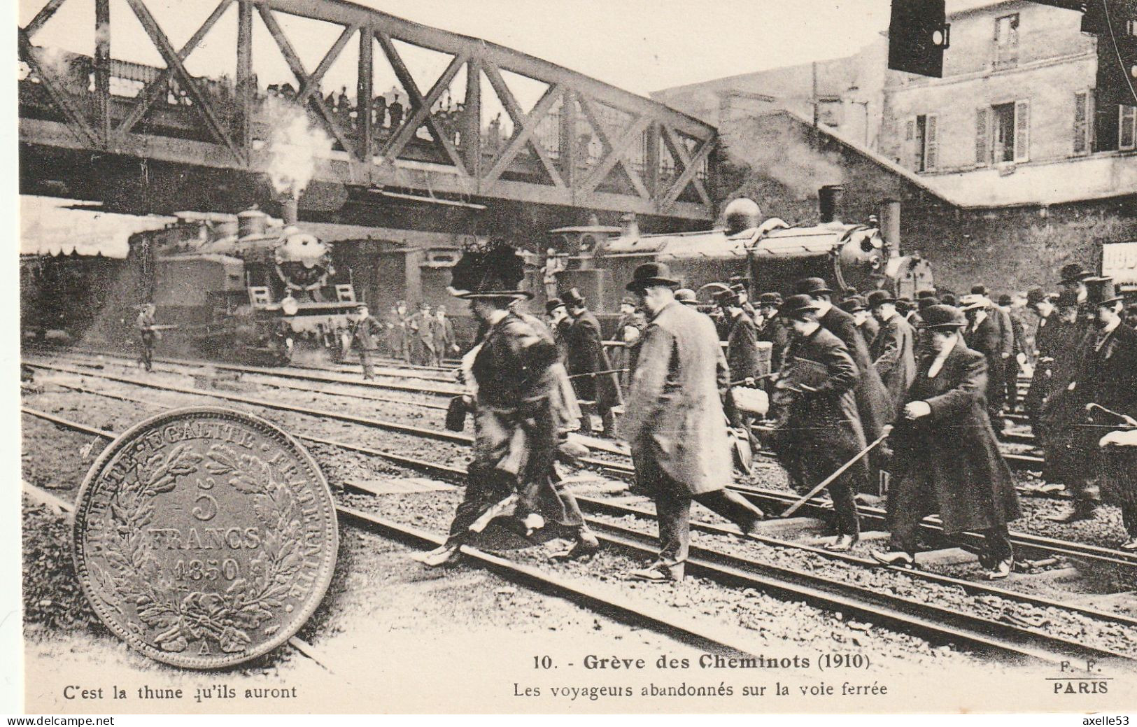 Grève Des Cheminots (1910) (9417) Les Voyageurs Abandonnés Sur La Voie Férrée - Streiks