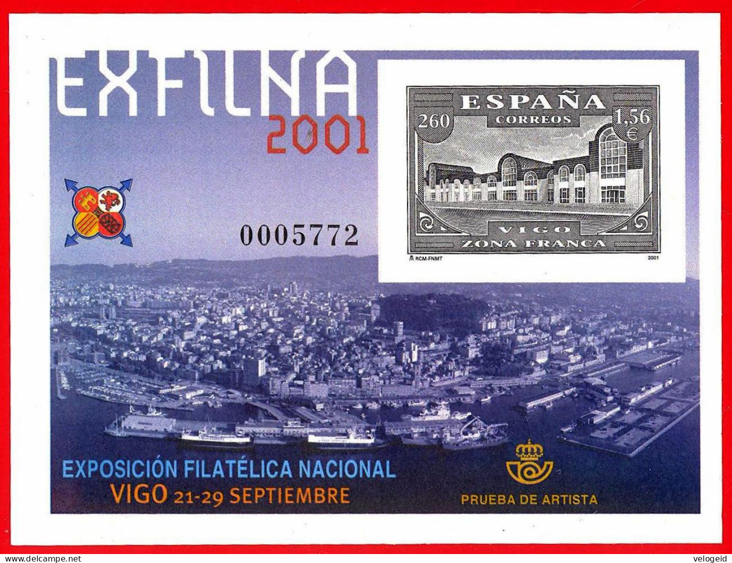 España. Spain. 2001. PO. EXFILNA '01. Vigo - Blocs & Hojas
