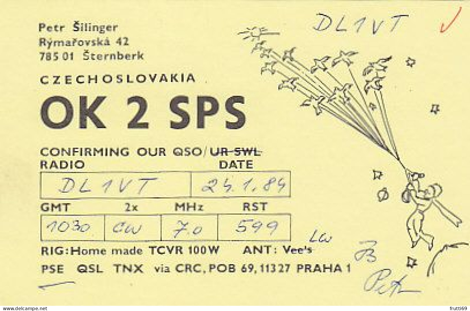 AK 183640 QSL - Czechoslovakia - Sternberk - Radio Amateur