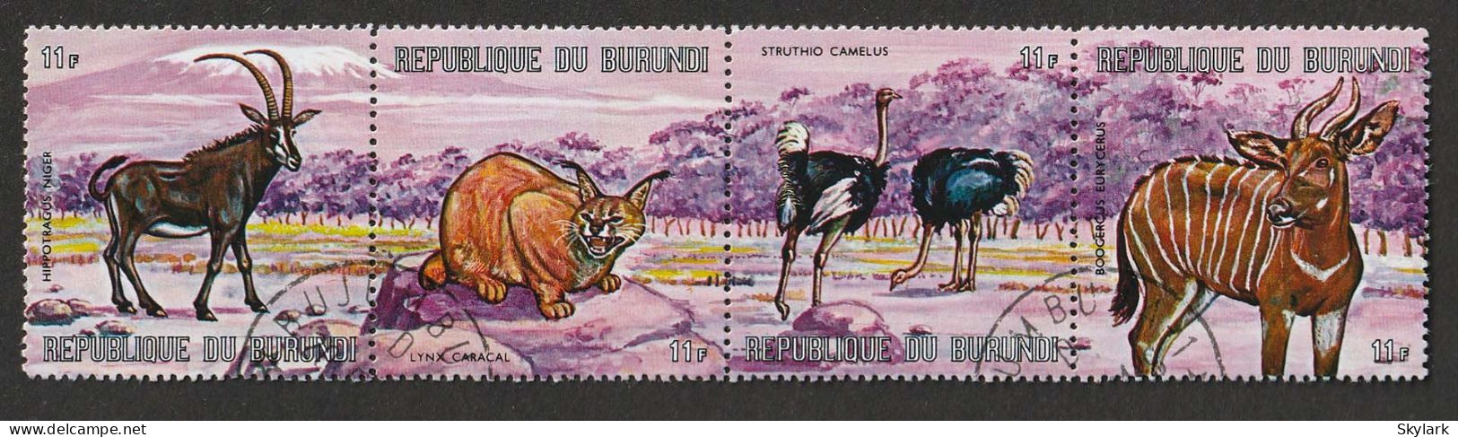 Burundi   .   1971   .   "Strip Of 4 Stamps With African Animals" - Ongebruikt