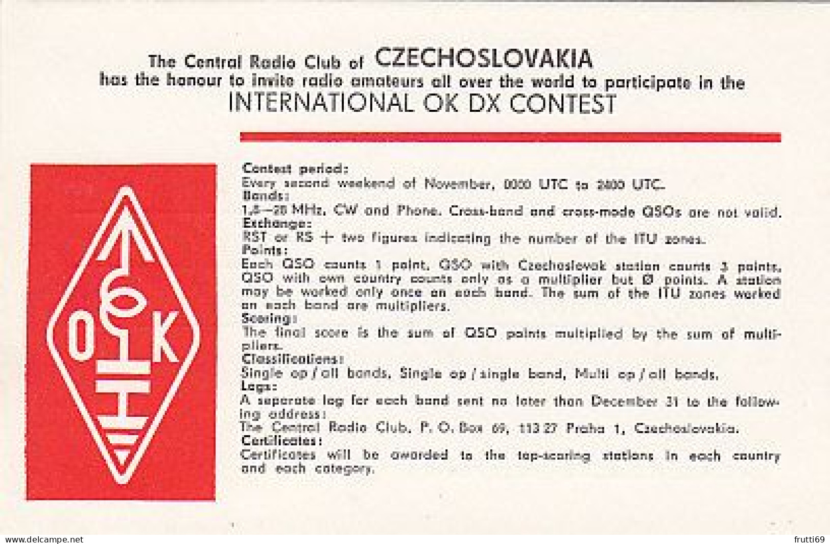 AK 183642 QSL - Czechoslovakia - Bohumin - Radio Amateur