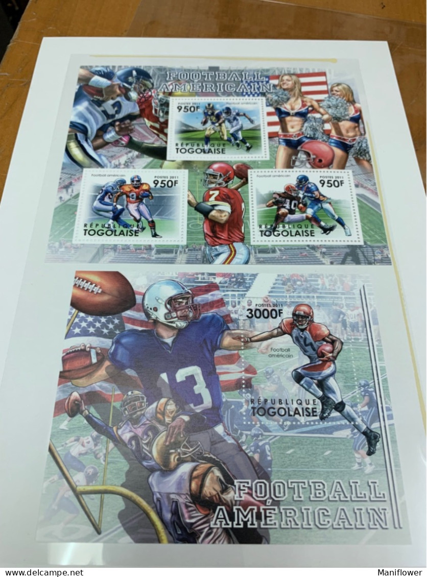 Togolese  Stamp Sports American Football MNH 2011 - Coupe D'Amérique Du Sud Des Nations