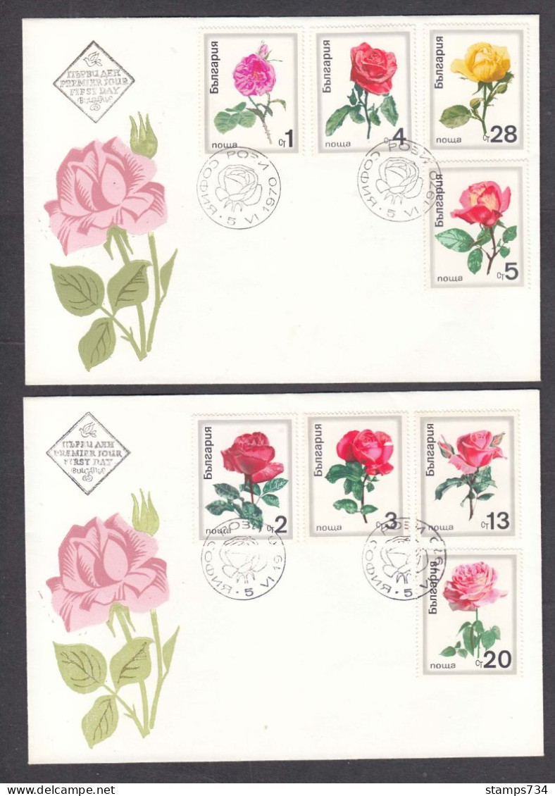 Bulgaria 1970 - Roses, Mi-Nr. 1999/2006, 2 FDC - FDC