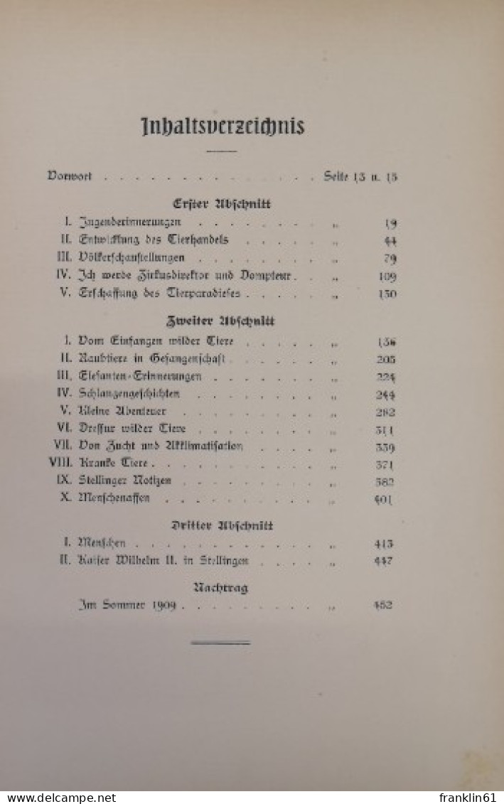 Von Tieren Und Menschen. Erlebnisse Und Erfahrungen. - Animaux