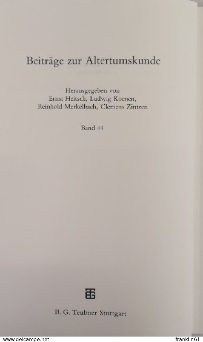 Studien Zur Theologie Im Ersten Buch Der Saturnalien Des Ambrosius Theodosius Macrobius. - Philosophie