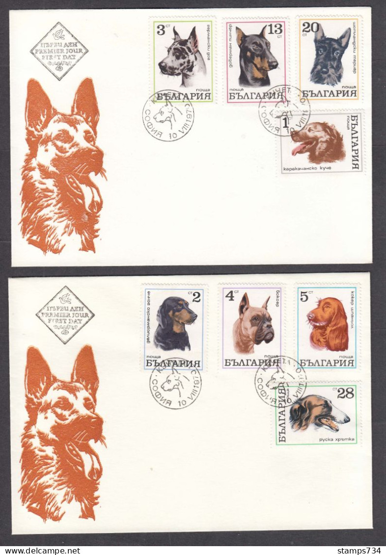 Bulgaria 1970 - Dogs, Mi-Nr. 2021/28, 2 FDC - FDC