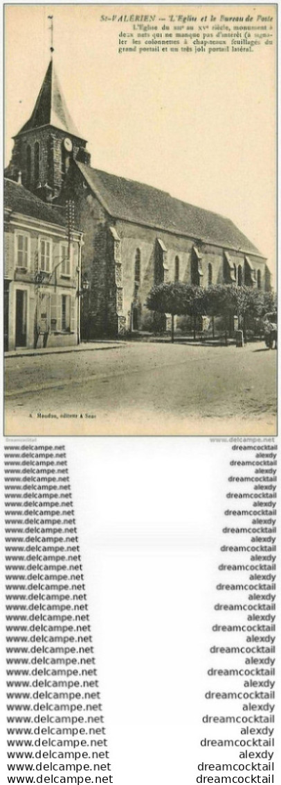 89 SAINT VALERIEN. Eglise Et Bureau De Poste 1927 - Saint Valerien