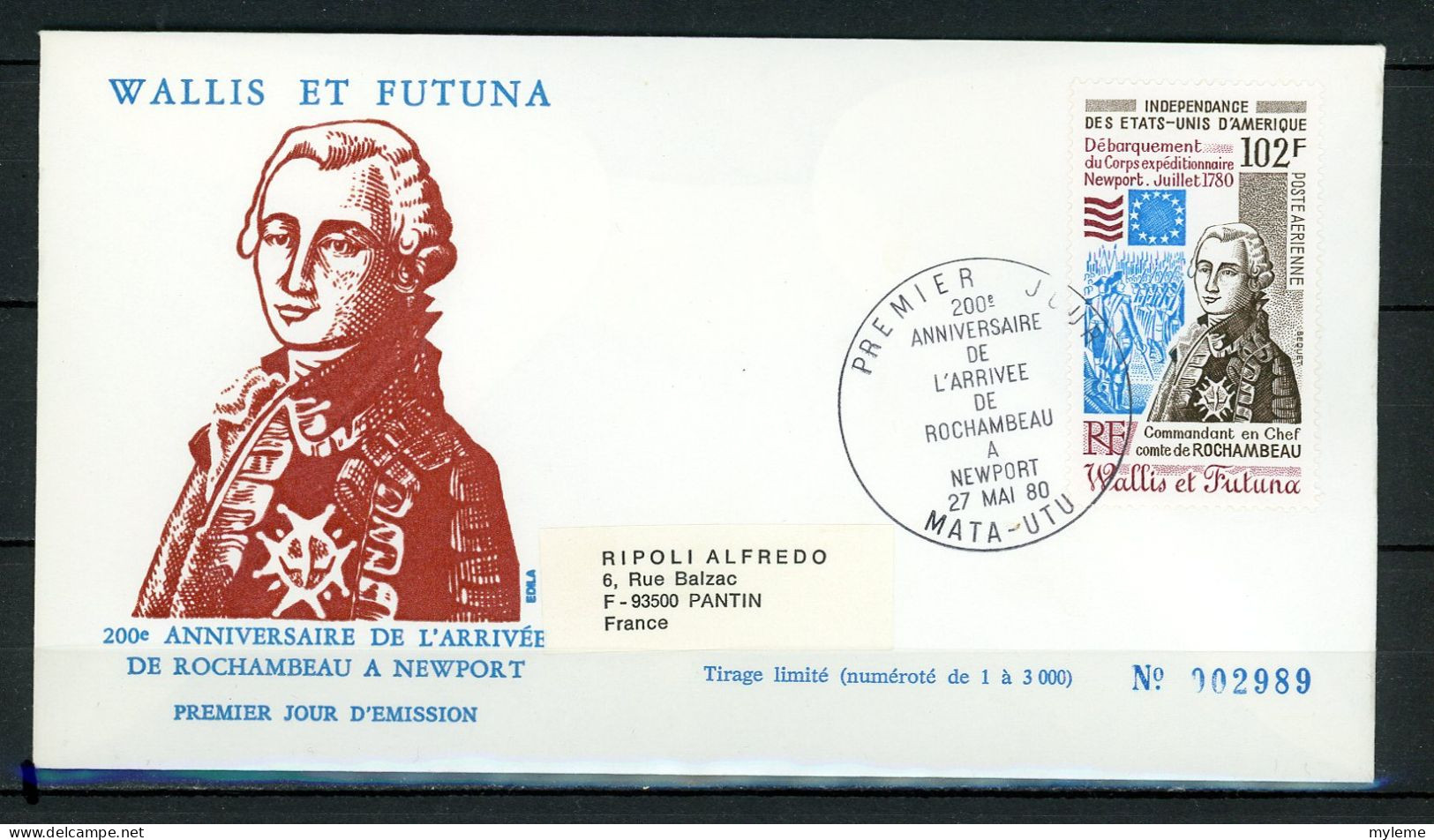 AX2-2  Wallis-Et-Futuna  FDC 1er Jour N° PA 102      A Saisir !!! - Covers & Documents