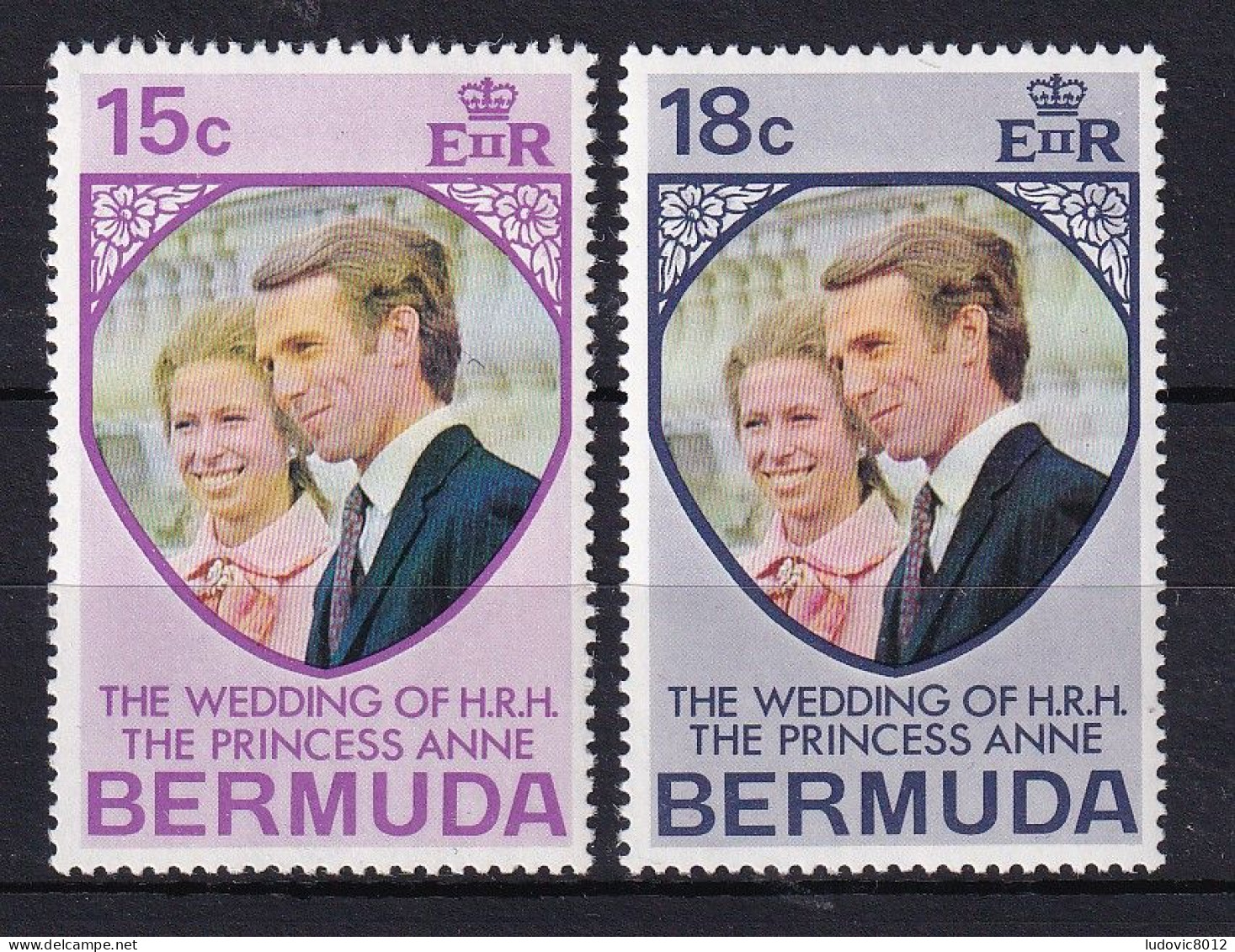 Bermudes Bermuda 1973 Wedding Mariage Princesse Anne Y&T N° 290 291 MNH** - Bermuda