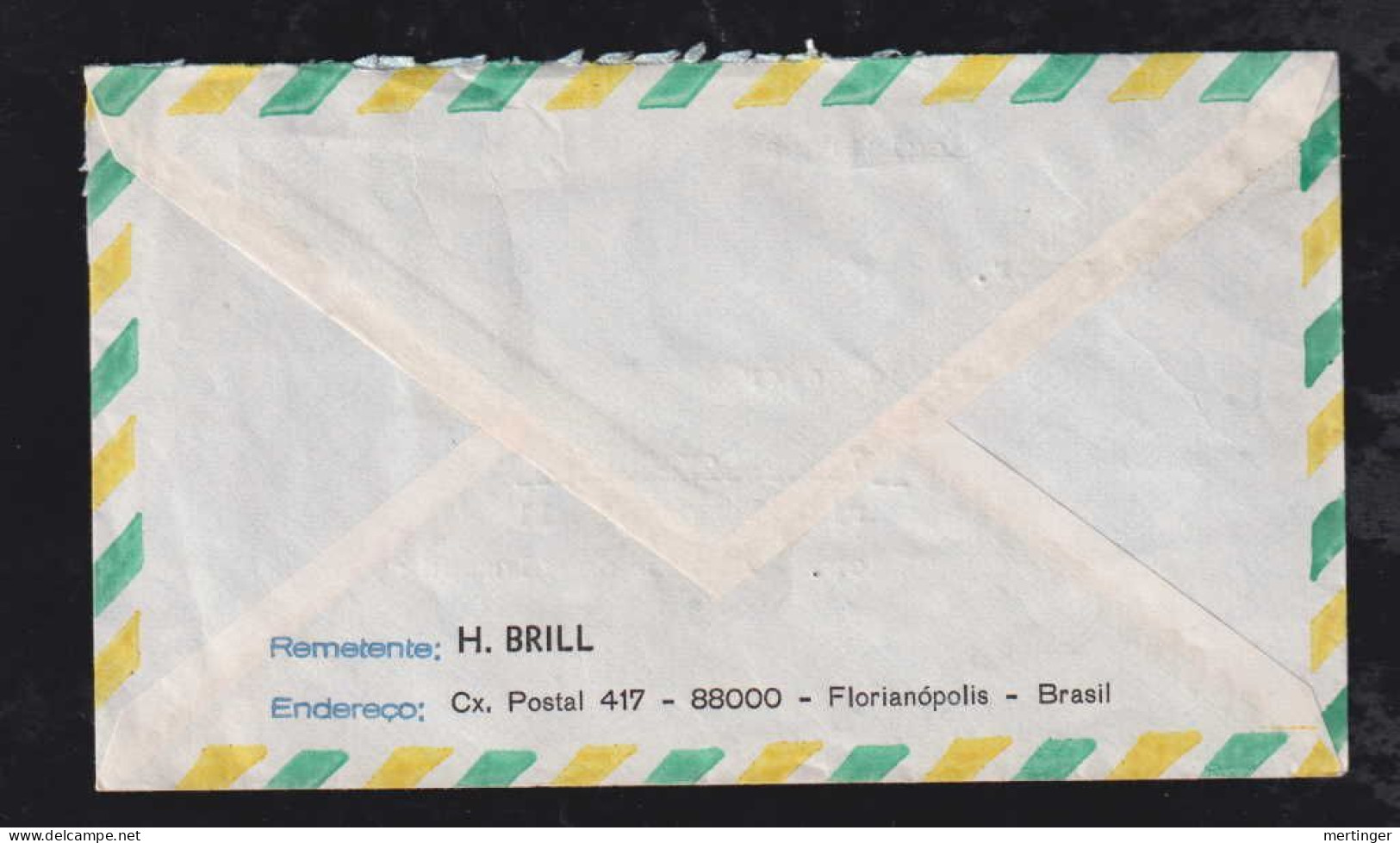Brazil Brasil 1974 Registered Airmail Cover FLORIANOPOLIS X Bad Oeynhausen 2x 2cr Castello Branco - Covers & Documents