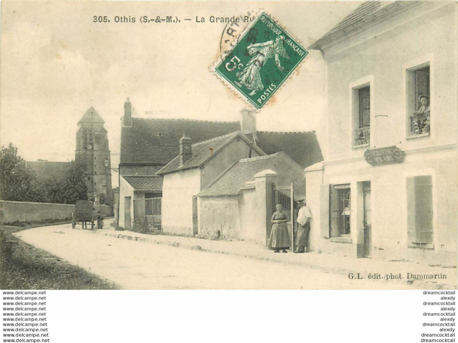 (XX) 77 OTHIS. Commerce De Vins Hebuterne Sur L A Grande Rue 1908 - Othis