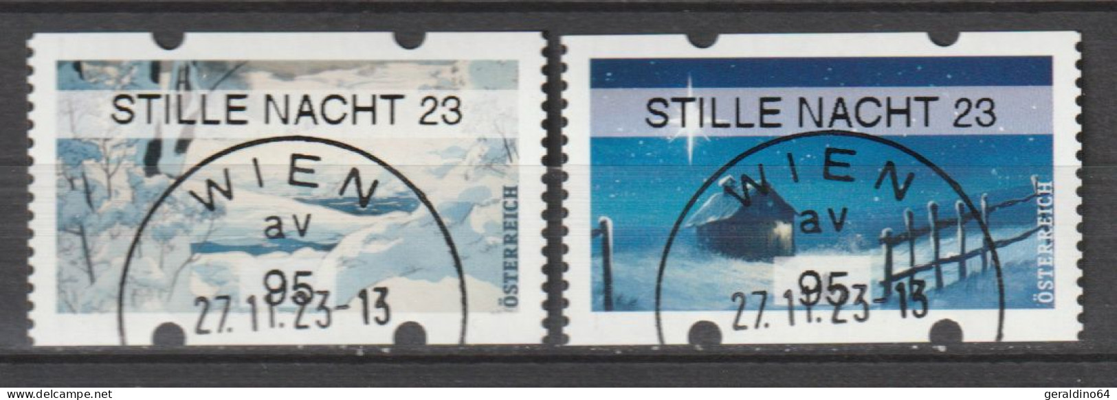 Österreich 2023 Weihnachten Automatenmarken ATM Stille Nacht 23 Gestempelt - Used Stamps