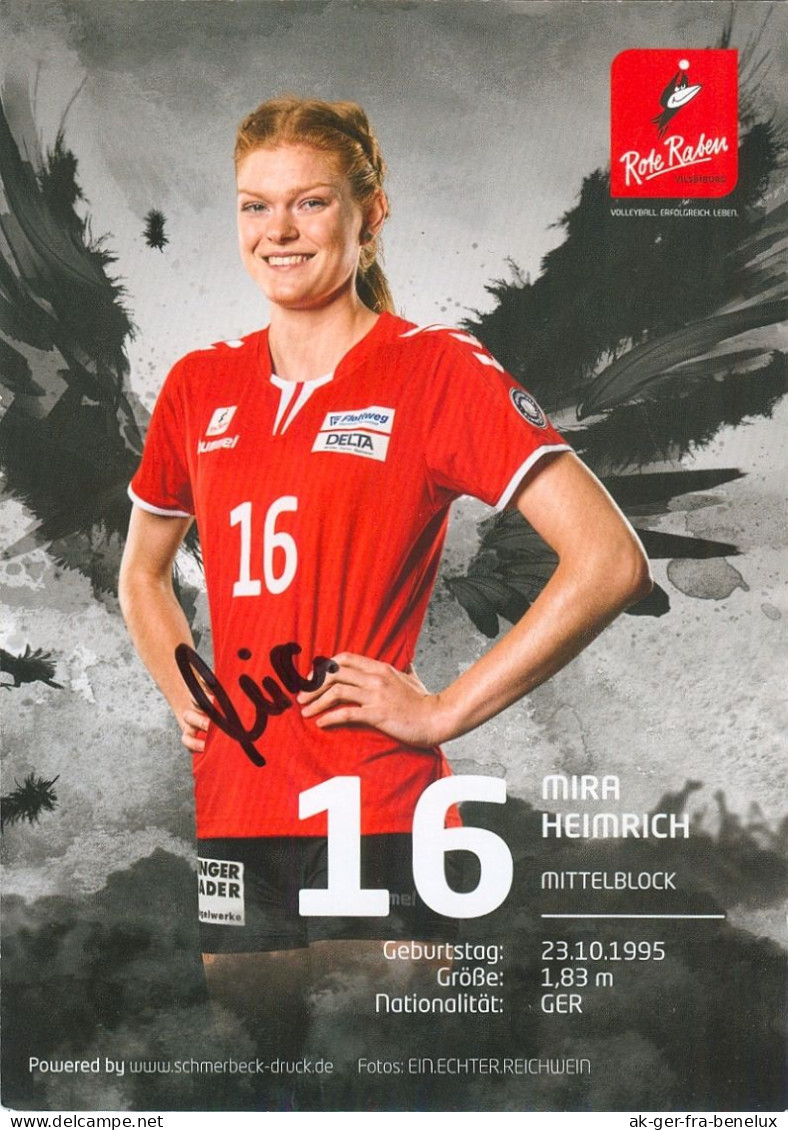 Autogramm AK Volleyball Mira Heimrich Rote Raben Vilsbiburg 17-18 Amselfing Aiterhofen NawaRo Straubing Deutschland - Volleyball