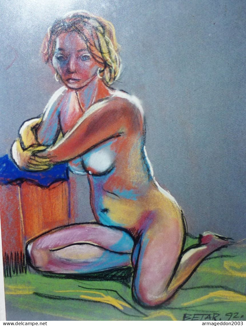 ARTISTE COTE AQUARELLE SIGNE RAYMOND BÉTAR (1929-2017) FEMME NUE 1992 ENCADREE - Aquarelles