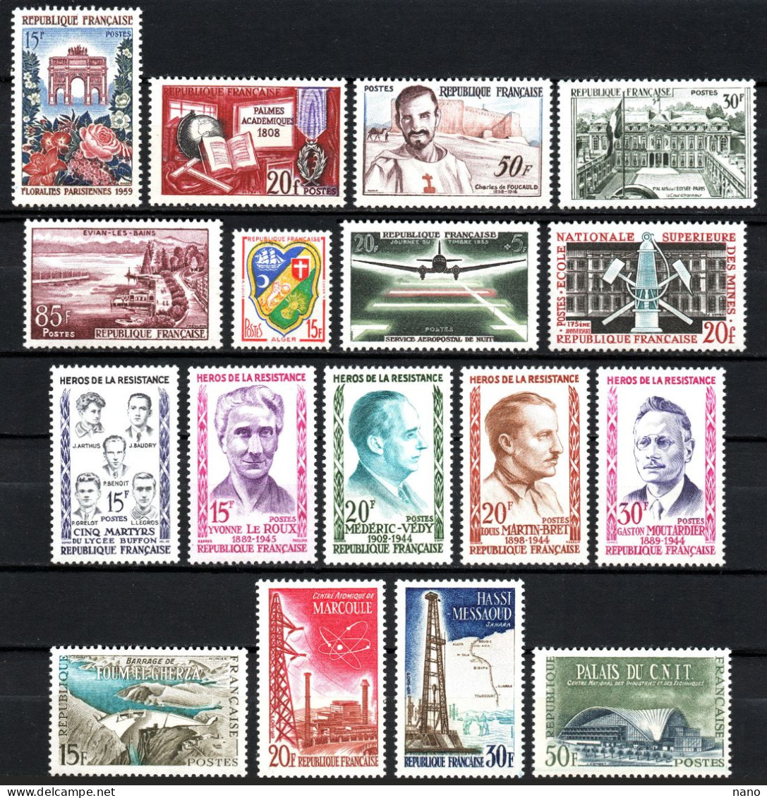 Année 1959 - Année Complète (sauf N° 1194) Soit 40 Timbres - Neuf * / ** TB - 1950-1959