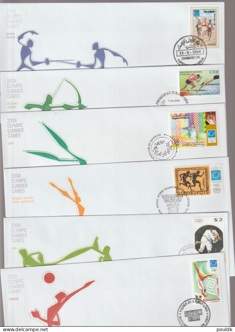 Collection Of Olympic Games Covers From Athens 2004. A Total Of 15 Covers. Postal Weight Approx 0,09 Kg. - Summer 2004: Athens