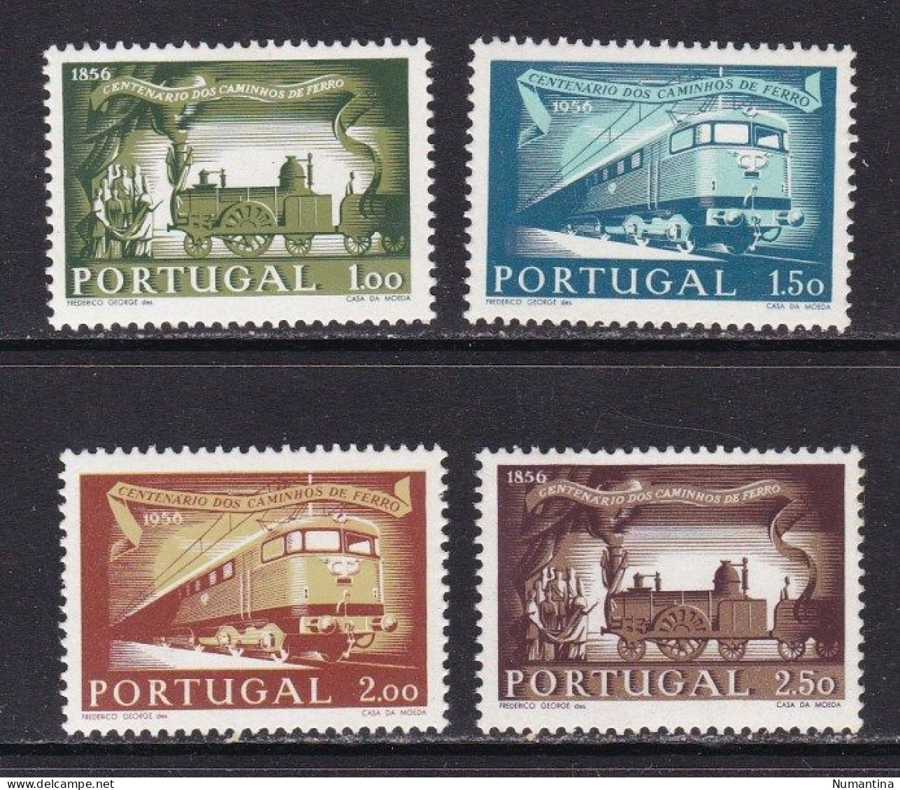 PORTUGAL - 1956 - YVERT 831/834 - Ferrocarriles - MNH - Valor De Catologo 115 € - Ungebraucht