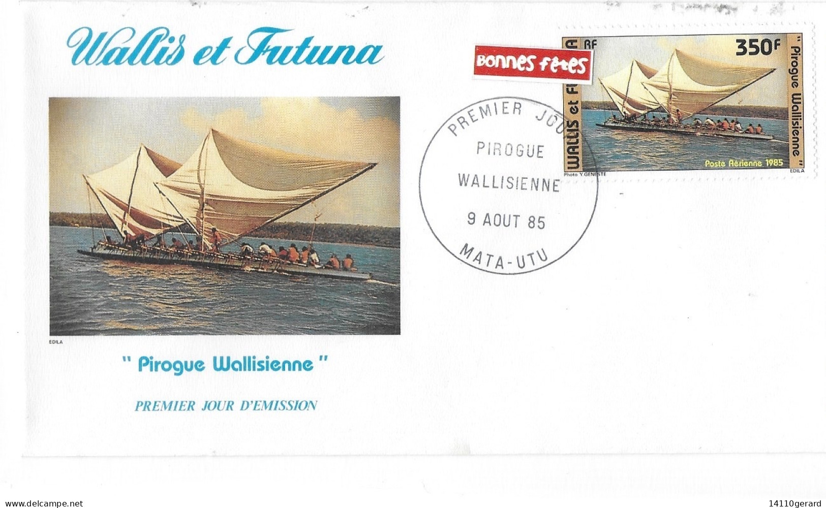 WALLIS ET FUTUNA FDC De 1985   PIROGUE WALLISIENNE - Covers & Documents