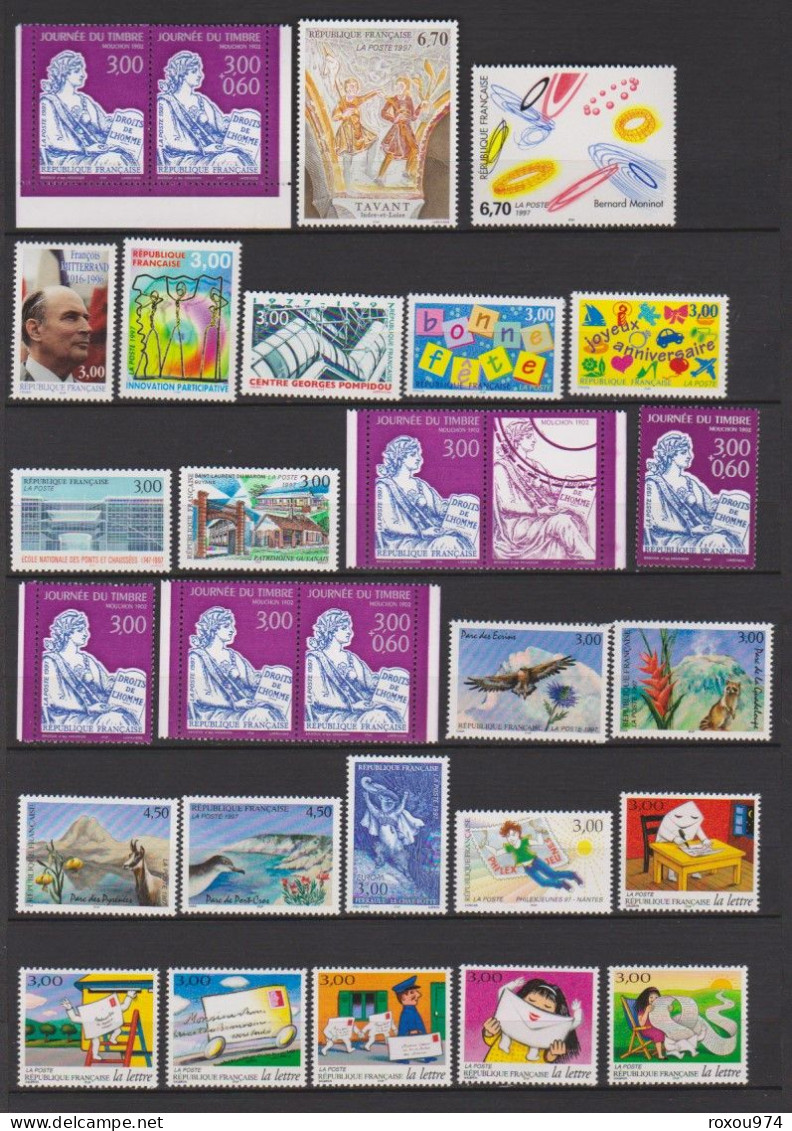 ANNEE  1997  COMPLETE  TIMBRES SEULS + Les CARNETS     SCAN - 1990-1999