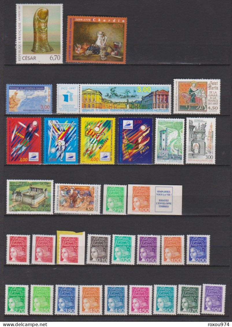 ANNEE  1997  COMPLETE  TIMBRES SEULS + Les CARNETS     SCAN - 1990-1999