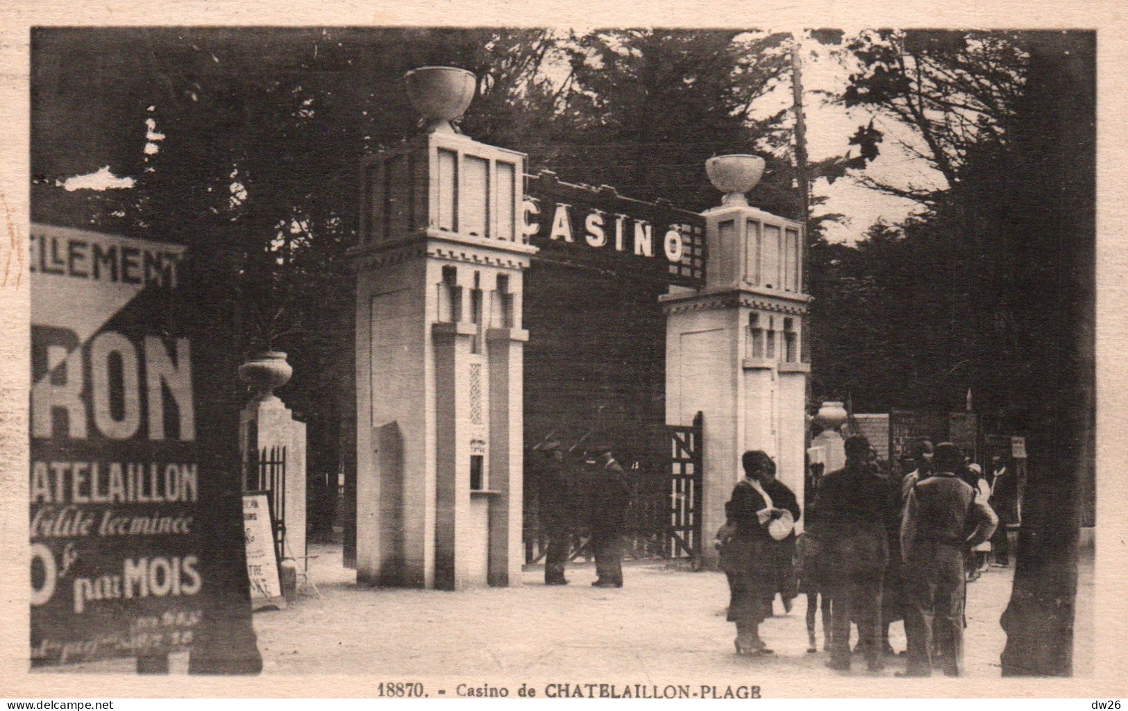 Casino De Chatelaillon-Plage, Le Portail D'Entrée En 1947 - Carte N° 18870 - Casinos