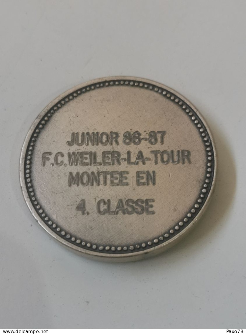 Luxembourg Médaille, F. C. Weiler La Tour, Junior 1986-87 - Sonstige & Ohne Zuordnung