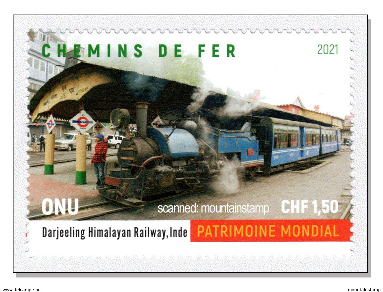 United Nations 2021 (B10) Unesco Eisenbahnen Railway Steam Locomotive Darjeeling Himalayan Railway India MNH  ** - Nuovi