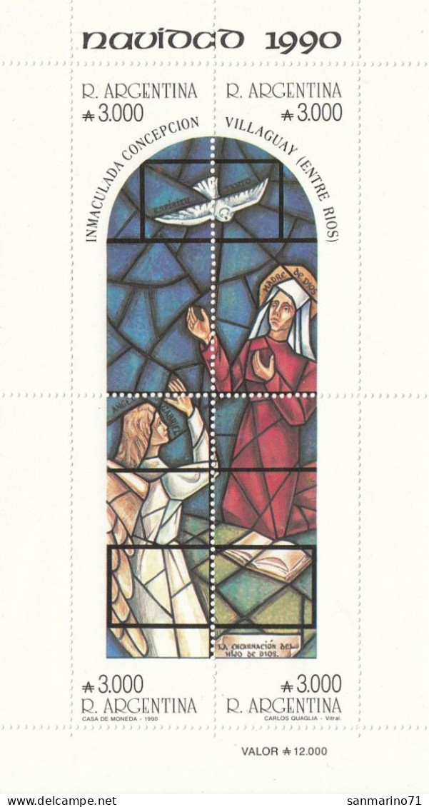 ARGENTINA Block 44,unused,Christmas 1990 - Hojas Bloque