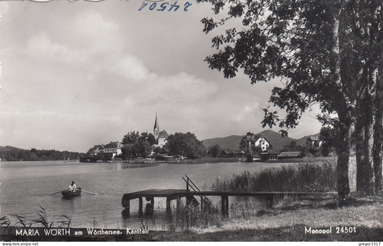 D9637) MARIA WÖRTH Am Wörthersee - Kärnten - Ruderboot Richtung Kirche - Alt - Maria Wörth