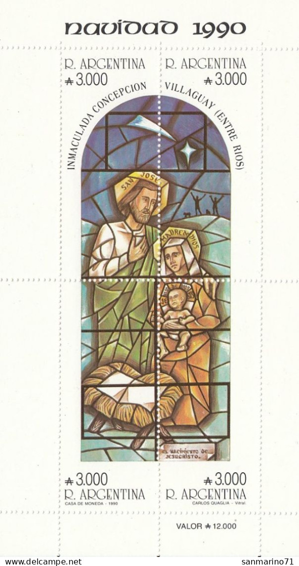 ARGENTINA Block 45,unused,Christmas 1990 - Blocks & Kleinbögen