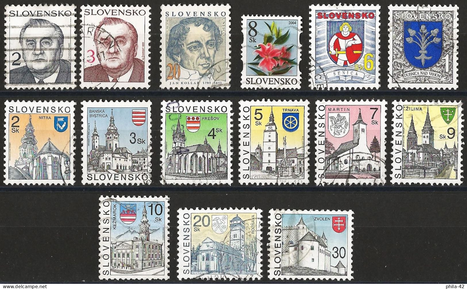 Slovakia Set 15 Stamps - Gebruikt