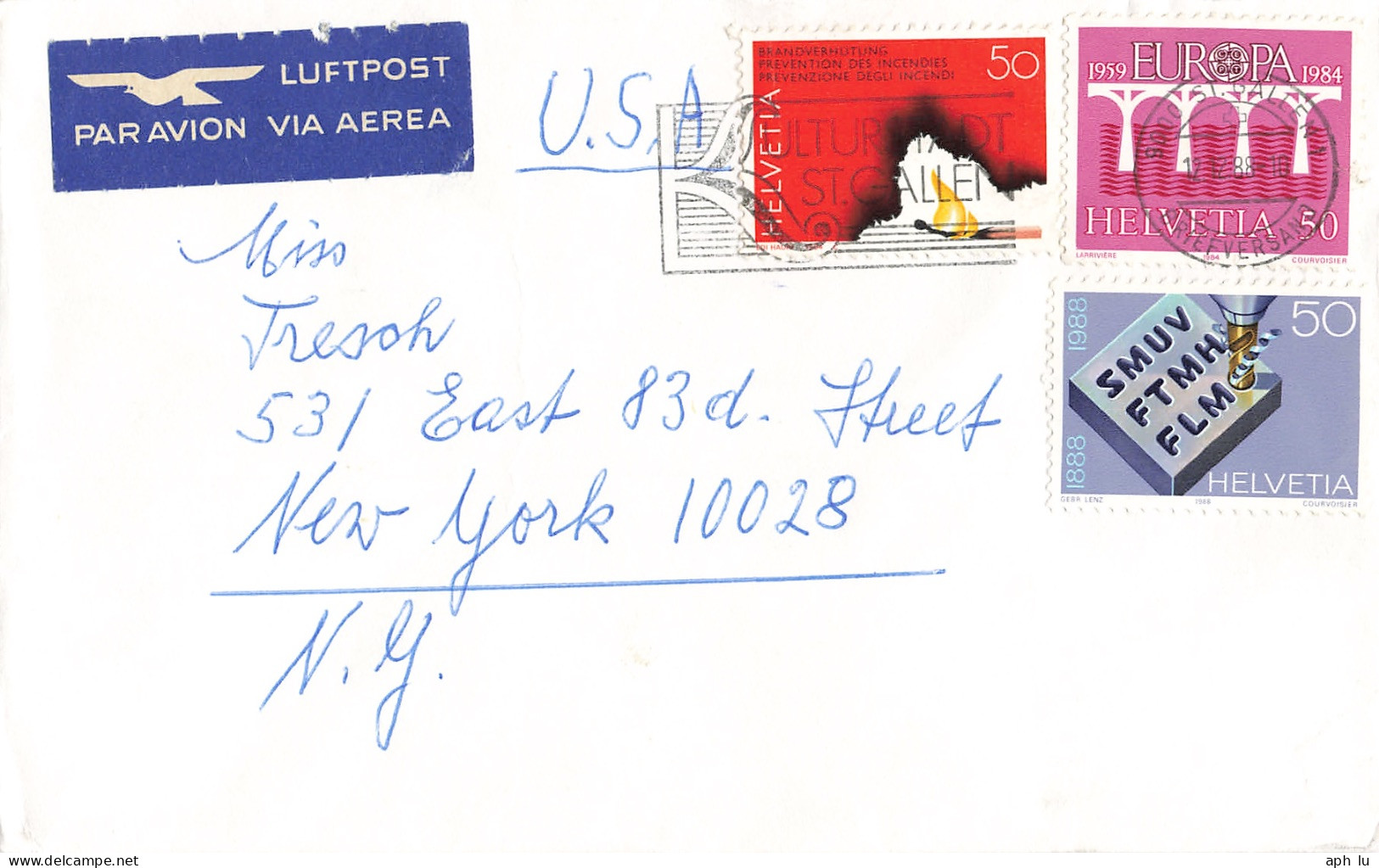 Luftpost-Brief In Die USA (ad0277) - Other & Unclassified