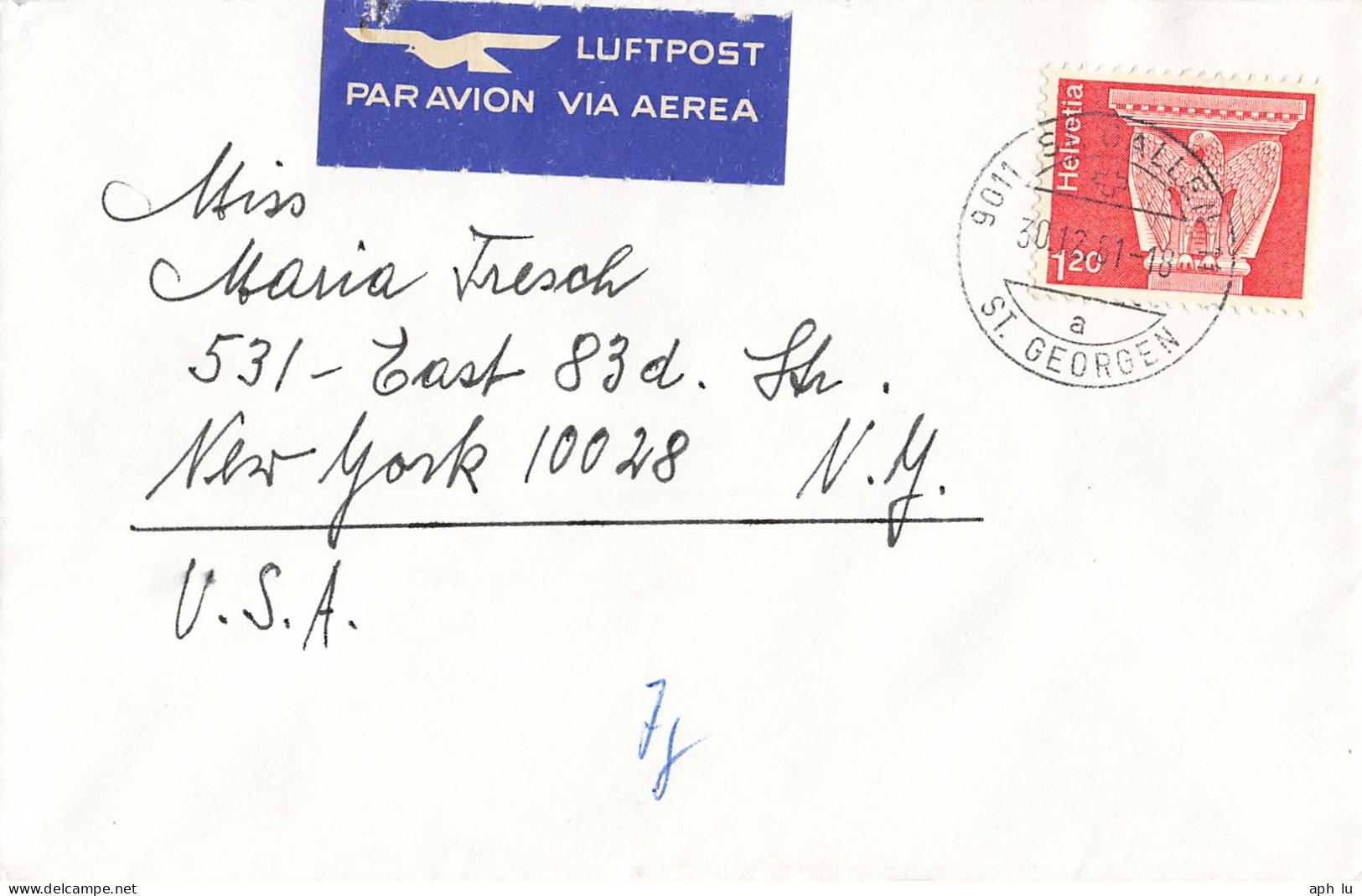 Luftpost-Brief In Die USA (ad0278) - Andere & Zonder Classificatie