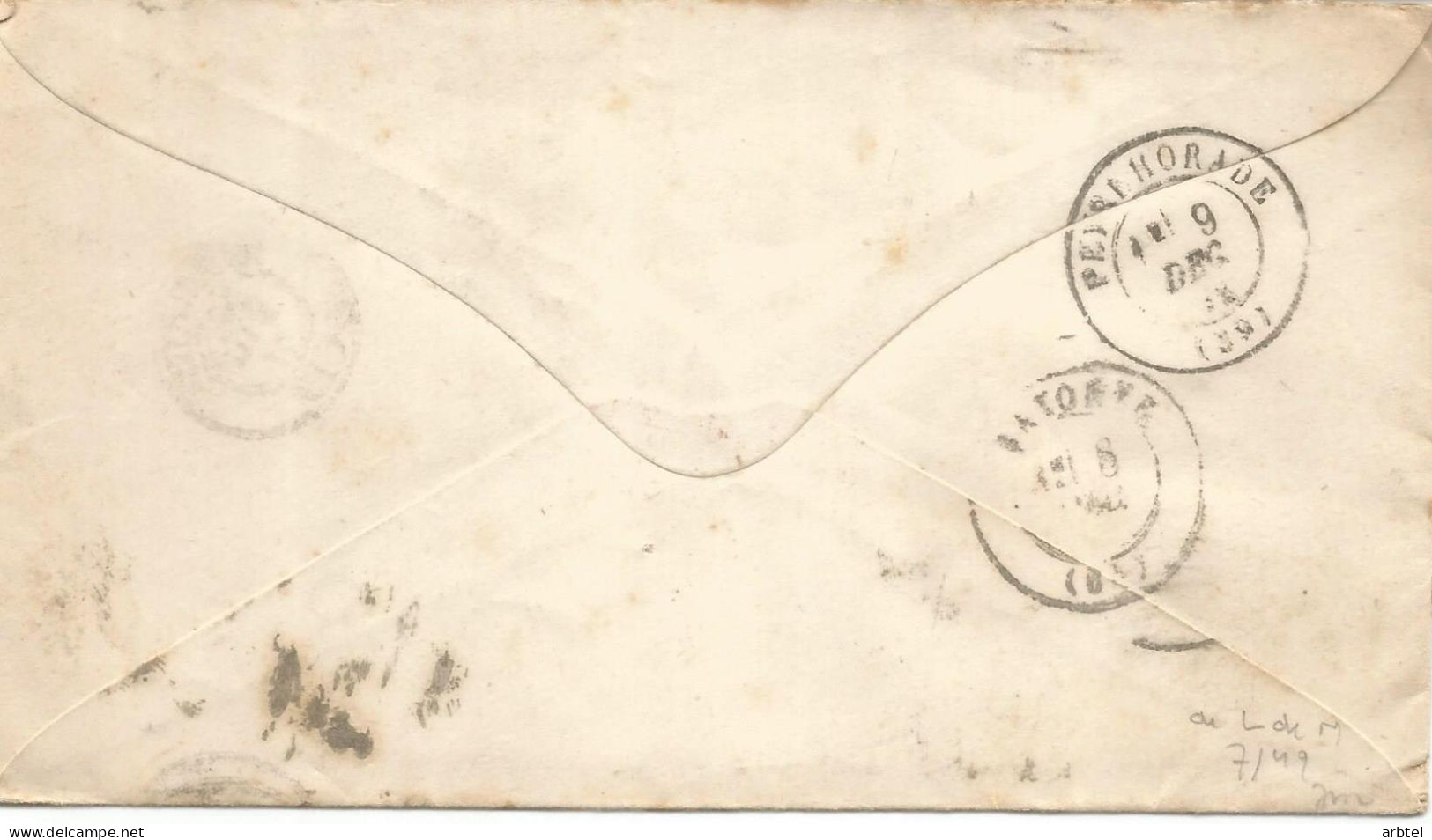 ENVUELTA  MADRID A PEYREHORADE FRANQUEO CON DOS SELLOS DE 12 CUARTOS 1871 - Storia Postale