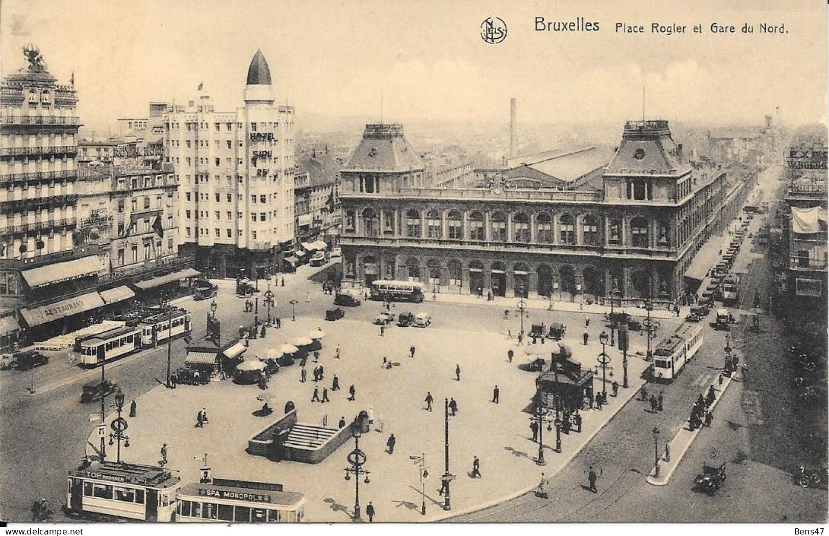 Bruxelles La Gare Du Nord Et Place Rogier   24-12-1936 - Spoorwegen, Stations